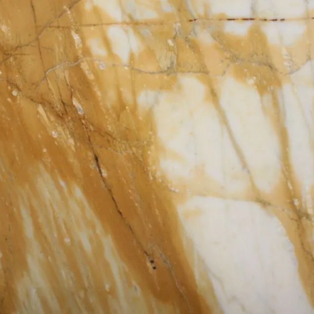 Giallo Sienna italian marble tile — Ivory white with bold golden-ochre veining.