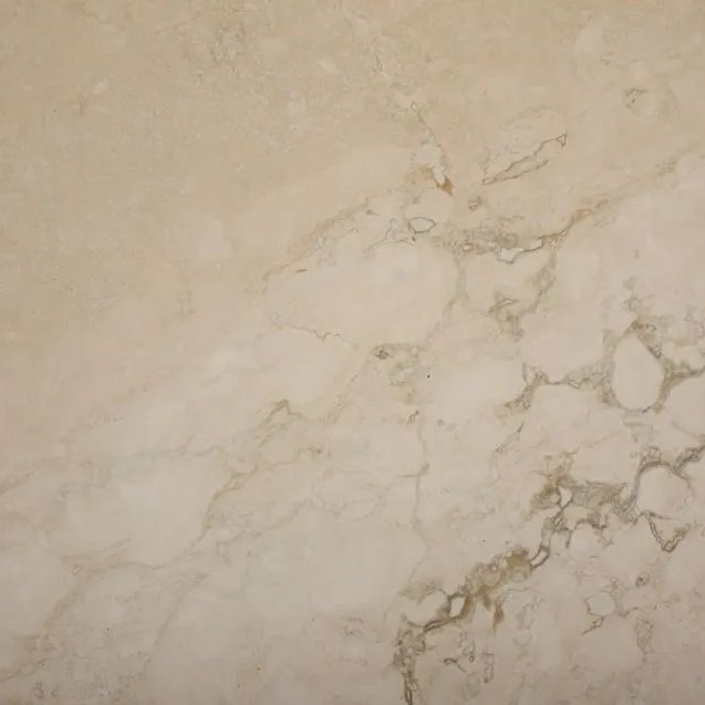 Novona Filled travertine tile — Light beige with flowing, delicate veining; filled surface.